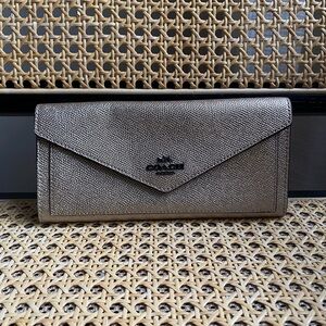 Coach Gold Metallic Envelope Clutch